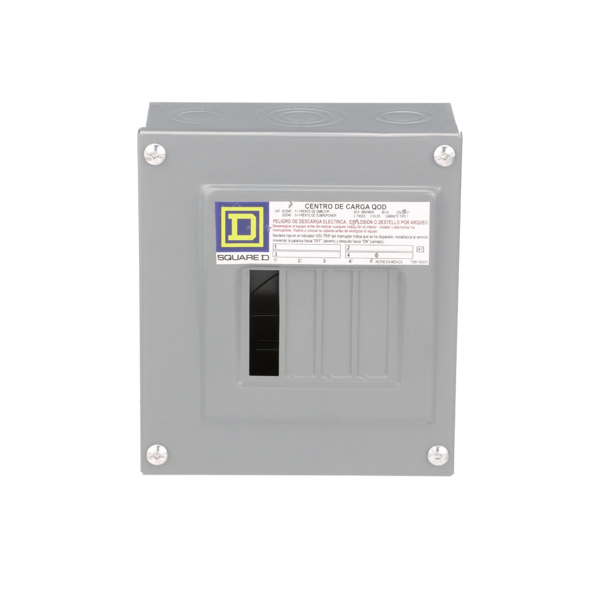 Centro de Carga QO Square D 60A 2F 4P NEMA1 de Sobreponer Schneider Electric QOD4S