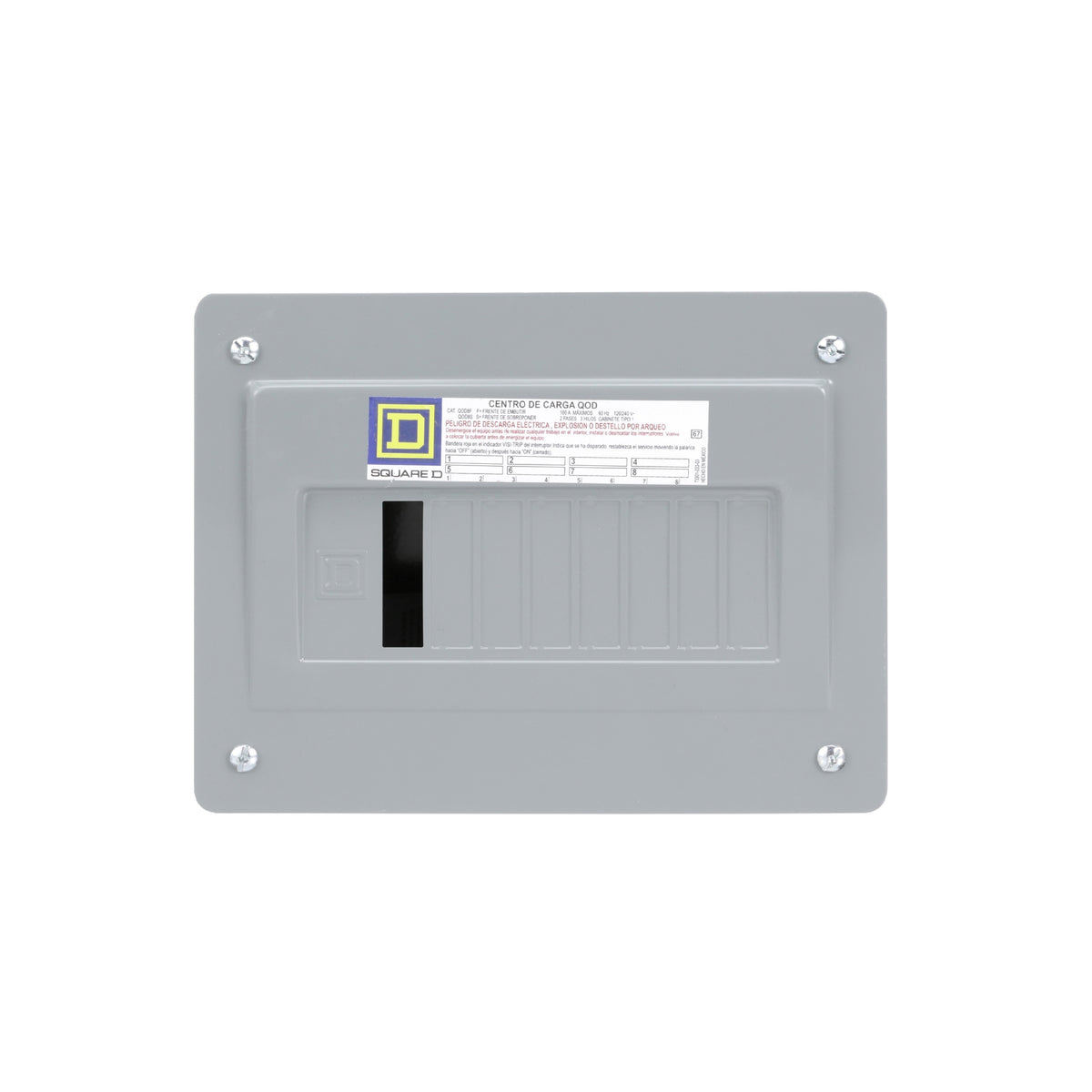 Centro de Carga QO Square D 100A 2F 8P NEMA1 de Empotrar Schneider Electric QOD8F