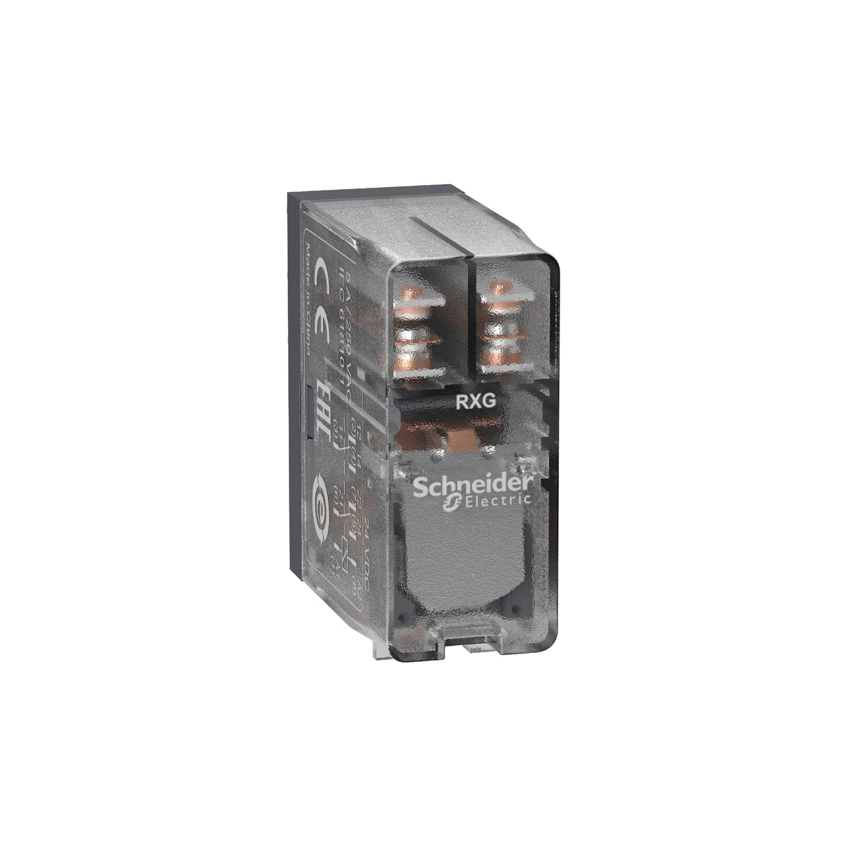 Interface Plug-IN Relay, 5 A, 2 Co, Clear Cover, 24 V DC Schneider Electric RXG25BD