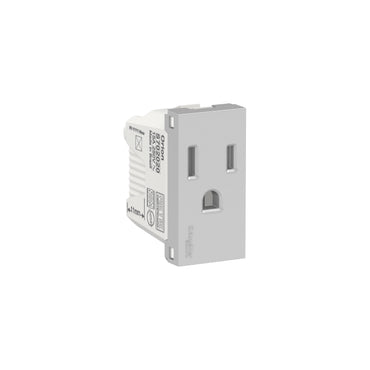 Toma de Corriente Orion de 2 Polos + Tierra, 15A, 250 VCA, 1 Módulo, Color Aluminio Schneider Electric S70202074