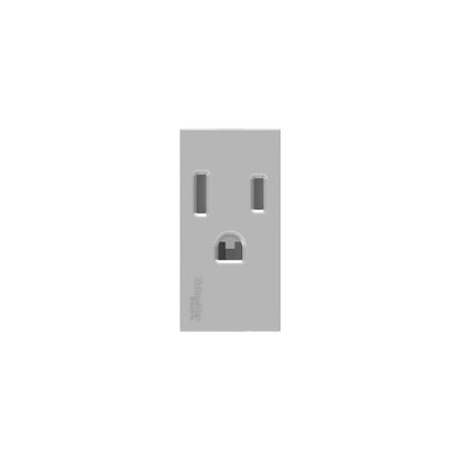 Toma de Corriente Orion de 2 Polos + Tierra, 15A, 250 VCA, 1 Módulo, Color Aluminio Schneider Electric S70202074