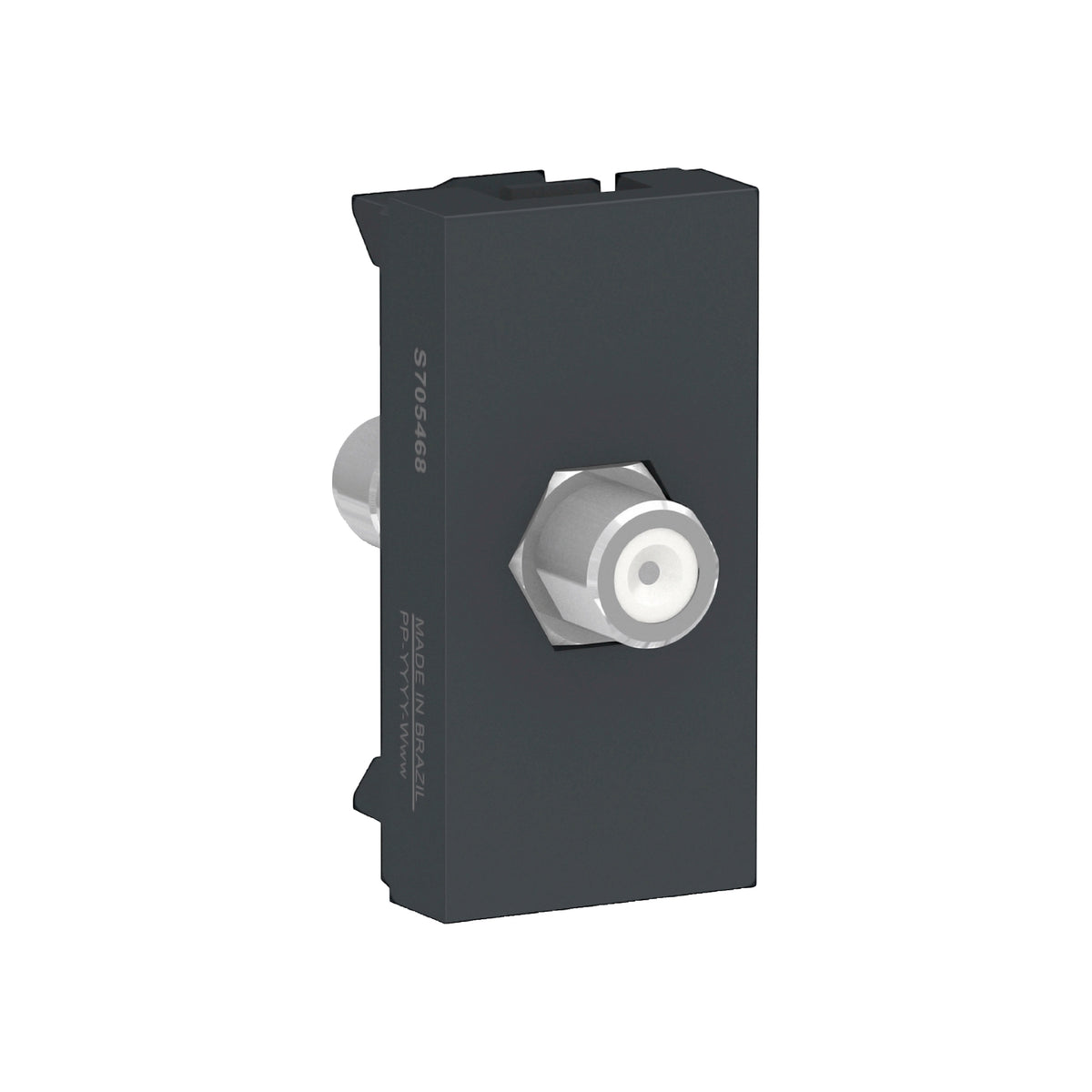 Toma de Tv Orion de 1 Módulo, Cable Tipo Coaxial, Conectores Tipo F, Color Grafito Schneider Electric S70546894