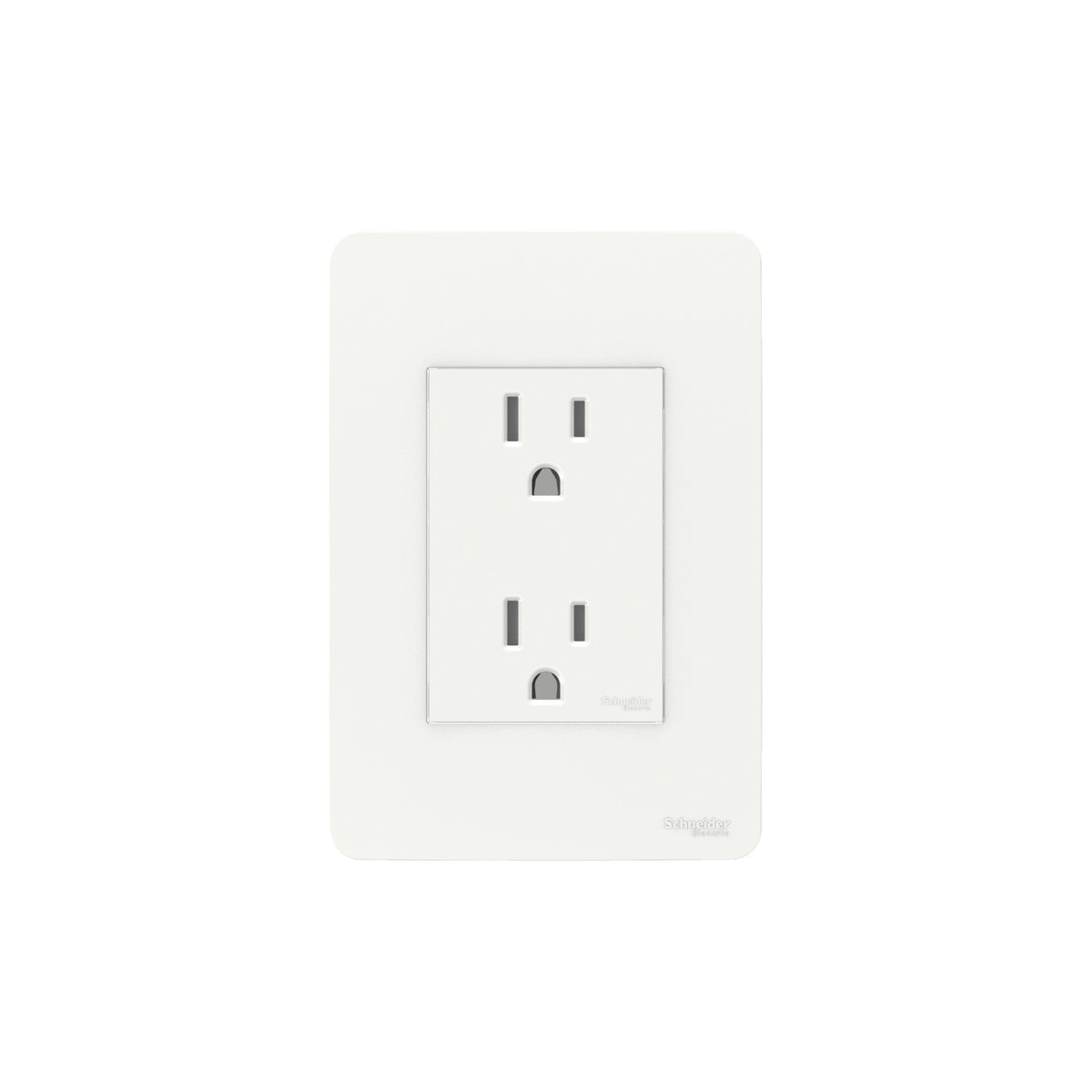 Contacto Dúplex con Placa Orion de 2 Polos + Tierra, 15A, 250 VCA, Color Blanco Schneider Electric S71322004
