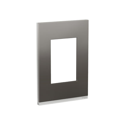 Placa Metálica de Orion Class de 3 Módulos y 1 Segmento en Color Aluminio Grafito Schneider Electric S734103859