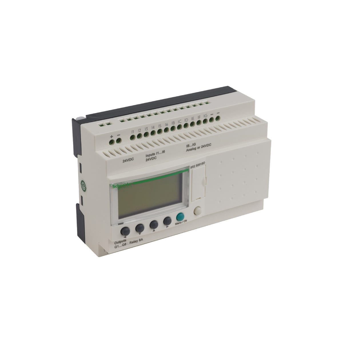 Compact Smart Relay Zelio Logic-20 I o-24 V DC-Clock-Display Schneider Electric SR2B201BD