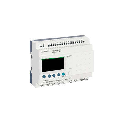 Relevador Inteligente Zeliologic de 100 a 240V con 26 Entradas/Salidas, Reloj y Pantalla Schneider Electric SR3B261FU