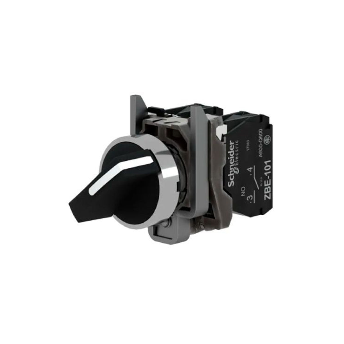 Selector Negro 22 mm de 2 Posiciones 2 NA + 1 NC Schneider Electric XB4BD25