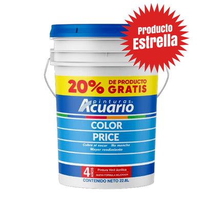 Pintura Blanca Vinilica - Acrilica Súper Cubetón 22.8 Litros Acuario