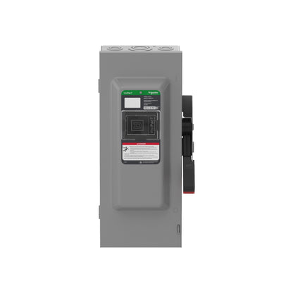 Interruptor de Seguridad, Uso Pesado, con Fusible, Ventana de Visualización, NEMA 1,600 V, 100 A, 3 Polos Schneider Electric VH363