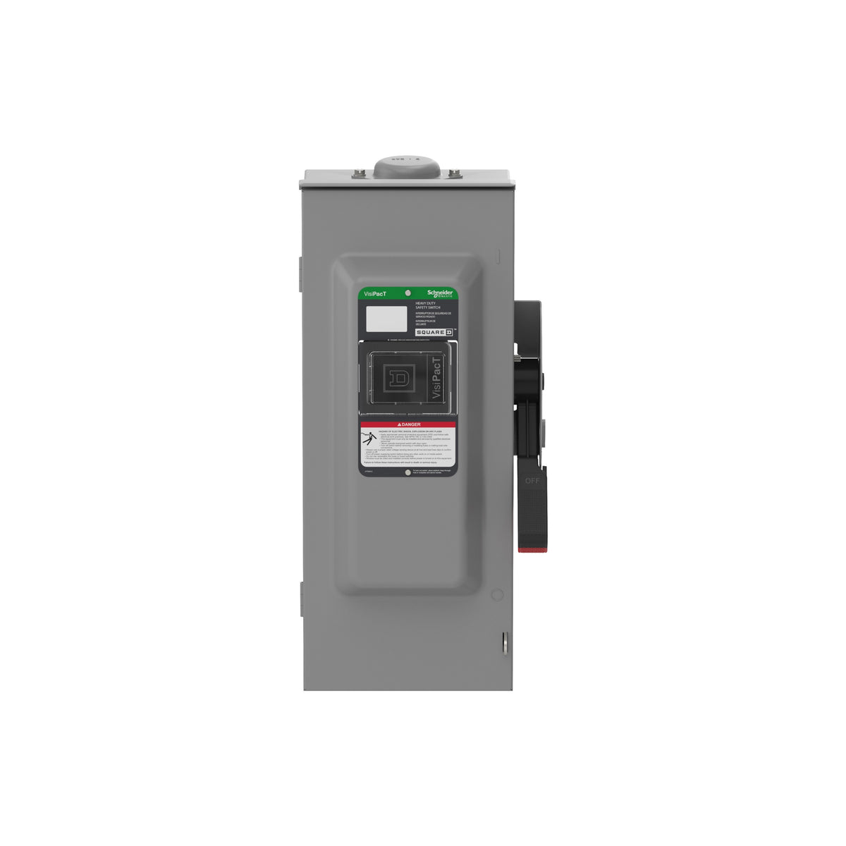 Interruptor de Seguridad, Uso Pesado, sin Fusibles, Ventana de Visualización, NEMA 3R, 600 V, 100 A, 3 Polos Schneider Electric VHU363RB