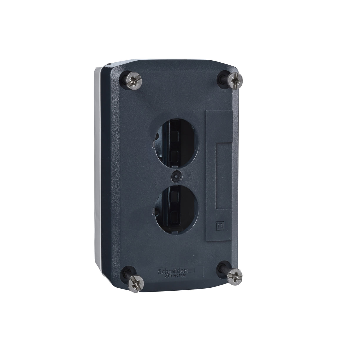 Dark Grey Empty Enclosure Lid With Light Grey Base-2 Cut-Outs Schneider Electric XALD02