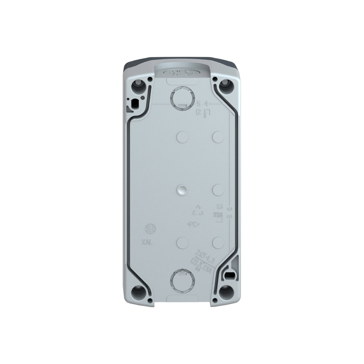 Dark Grey Empty Enclosure Lid With Light Grey Base-3 Cut-Outs Schneider Electric XALD03