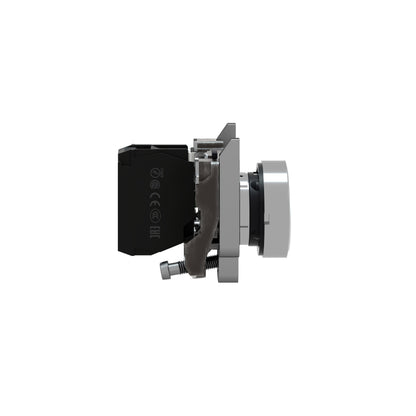 Pulsador, Metal, Harmony XB4, Empotrado, Blanco, 22 MM, Retorno por Resorte, sin Marcar, 1 NO Schneider Electric XB4BA11