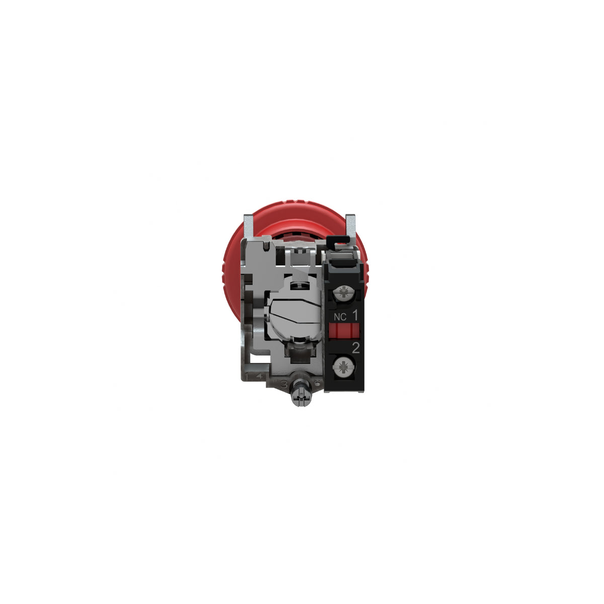 Paro de Emergencia Harmony de 40 MM Ancho, Color Rojo, Restablecimiento con Giro, 1NC Schneider Electric XB4BS8442