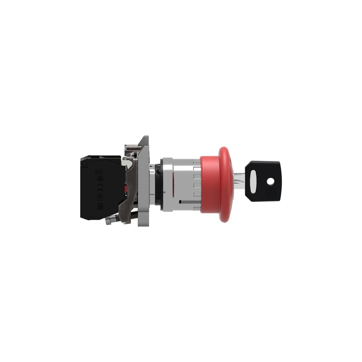 Botón de Parada de Emergencia Ø40 Rojo, Apagado Ø22 Latching Key Relevador Ase 1NC ((*)) Schneider Electric XB4BS9442
