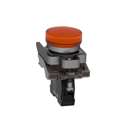 Piloto Luminoso Redondo Ø 22- IP65-Amarillo- Base Ba 9 S-250 V-Terminales Schneider Electric XB4BV65