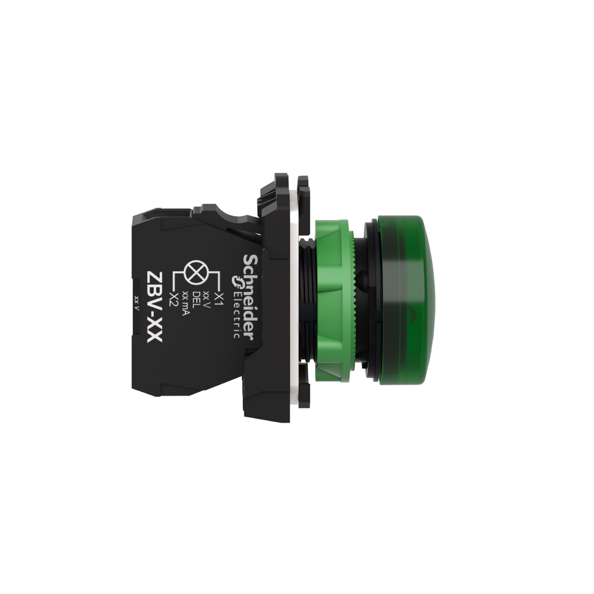Piloto Luminoso Redondo Ø 22- IP65-Verde-LED Integral-240 V-Terminales Schneider Electric XB5AVM3