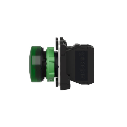 Piloto Luminoso Redondo Ø 22- IP65-Verde-LED Integral-240 V-Terminales Schneider Electric XB5AVM3