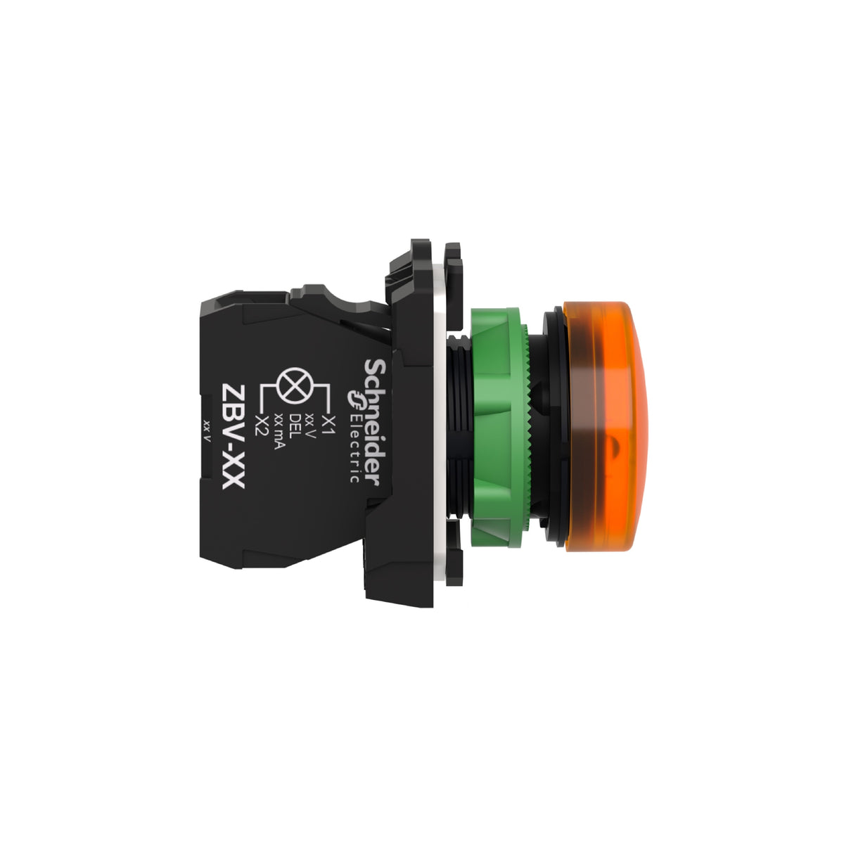 Luz Piloto Redondo Ø 22- IP65-Amarillo-LED Integral-240 V-Terminales Schneider Electric XB5AVM5