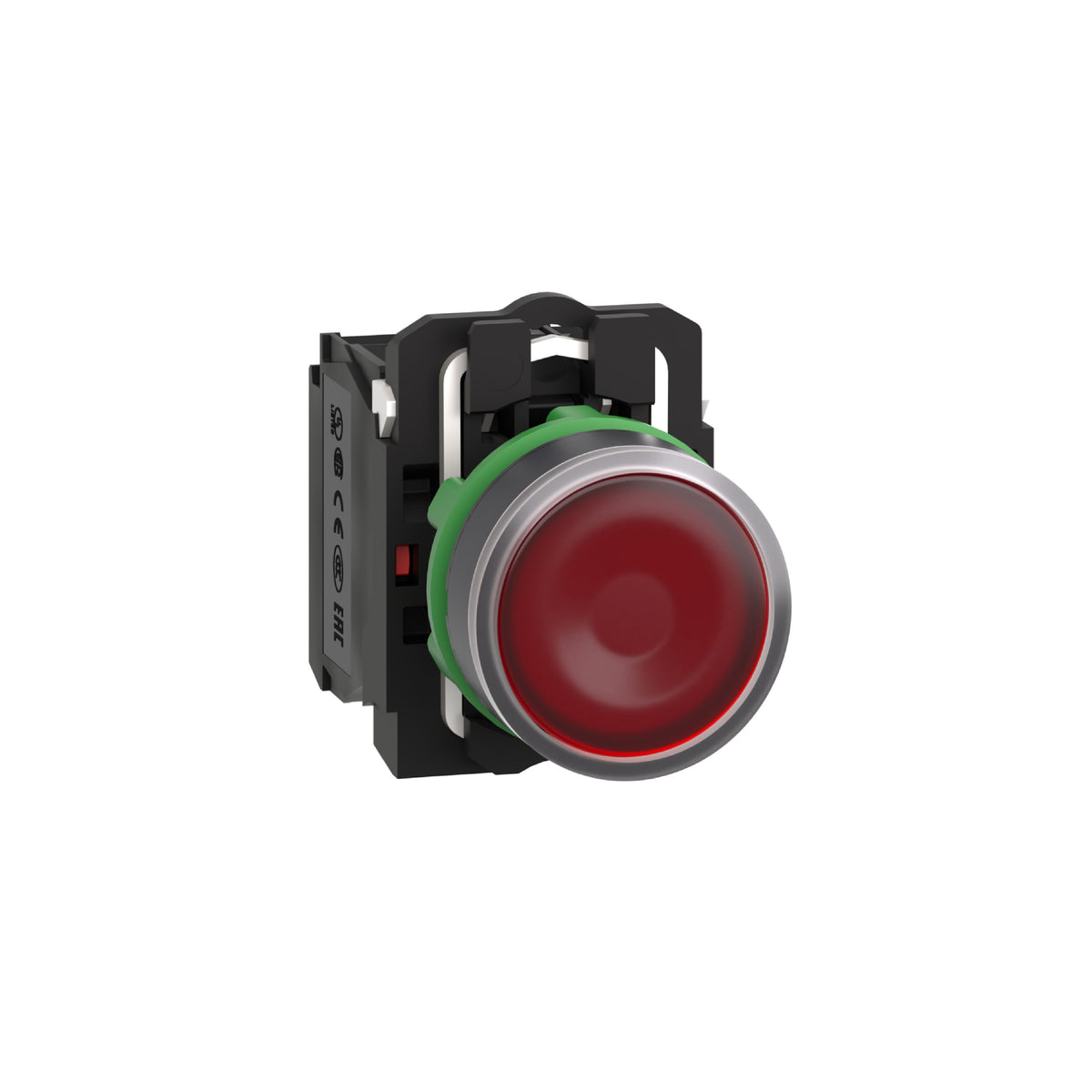 Pulsador Rojo Luminoso Ø 22-Retorno Resorte Nivelado-120 V-1 Na + 1 NC Schneider Electric XB5AW34G5