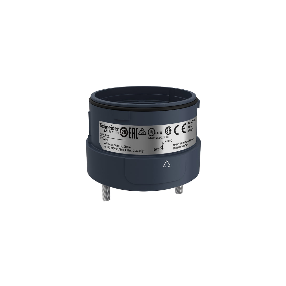 Fixing Unit For Modular Tower Lights, Black, Ø60,2 Pins Direct Mounting Schneider Electric XVUZ03