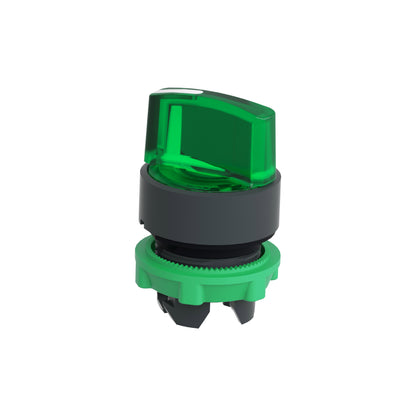 Cabeza Selector Iluminado -2 Posiciones-Ø 22-Verde Schneider Electric ZB5AK1233