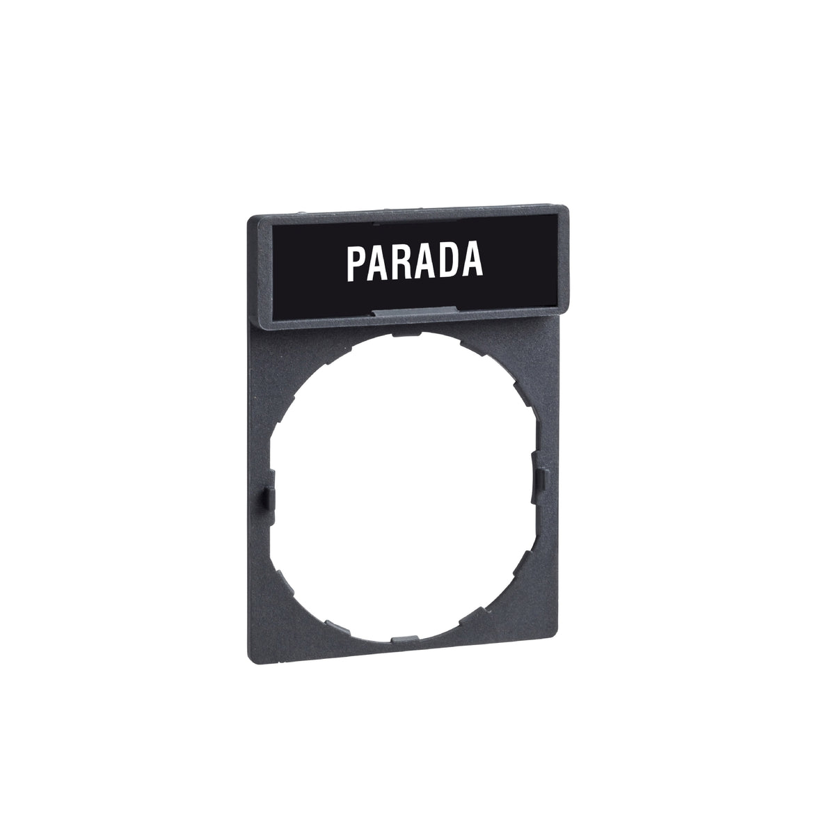 Portaetiqueta 30 X 40 MM Estándar-Ø 22-con Leyenda Parada Schneider Electric ZBY2404