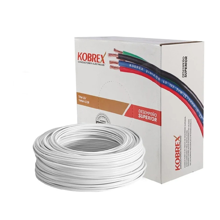 Caja de cable calibre 12 KOBREX vinikob LS 105 THW-LS/THHW-LS CT-SR RoHS 600V Blanco
