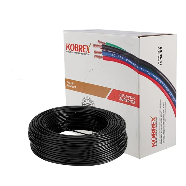 Caja de cable calibre 12 KOBREX vinikob LS 105 THW-LS/THHW-LS CT-SR RoHS 600V Negro