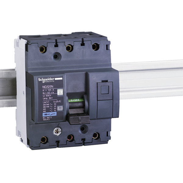 Interruptor automático termomagnético montaje riel DIN 3P NG125N