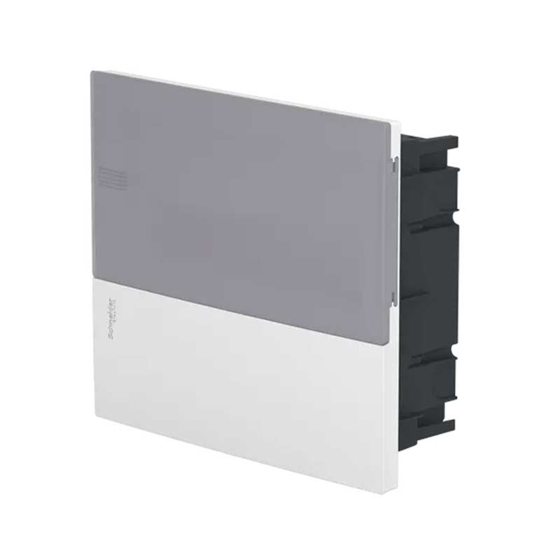 Gabinete de empotrar Mini Pragma 1 filas x 12 módulos, 12 puerta gris | Schneider Electric