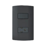 Placa armada con interruptor y contacto 2P+T Negro Marisio