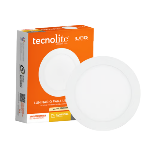 Lámpara de Techo LED Empotrable para Interior Luz cálida 9W Tecnolite - Imagen 2