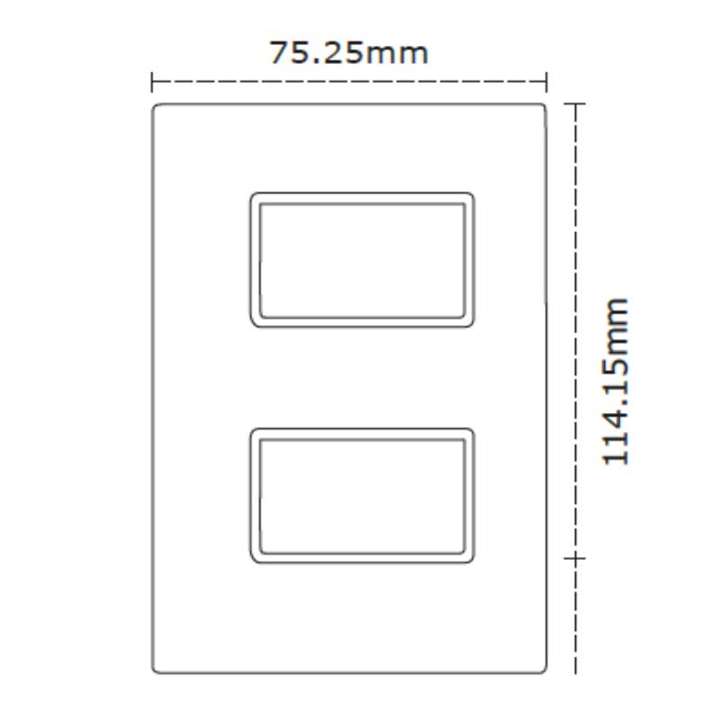 Placa de 2 módulos | Color aluminio mate | Simon 25 Plus | Simon
