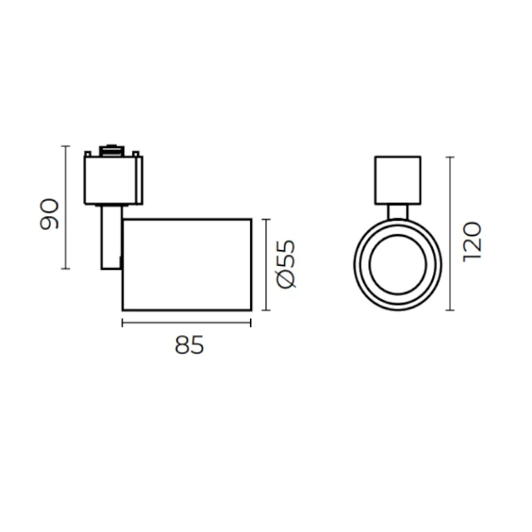 525-TL-5150.RN-Lámpara tipo riel GU10 50W Negro Illux