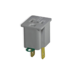 Adaptador de clavija de salida de puesta a tierra 15A NEMA 5-15R Gris Leviton