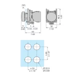 Boton luz LED Rojo piloto redondo Ø22 IP65 120V Harmony XB4 Schneider Electric