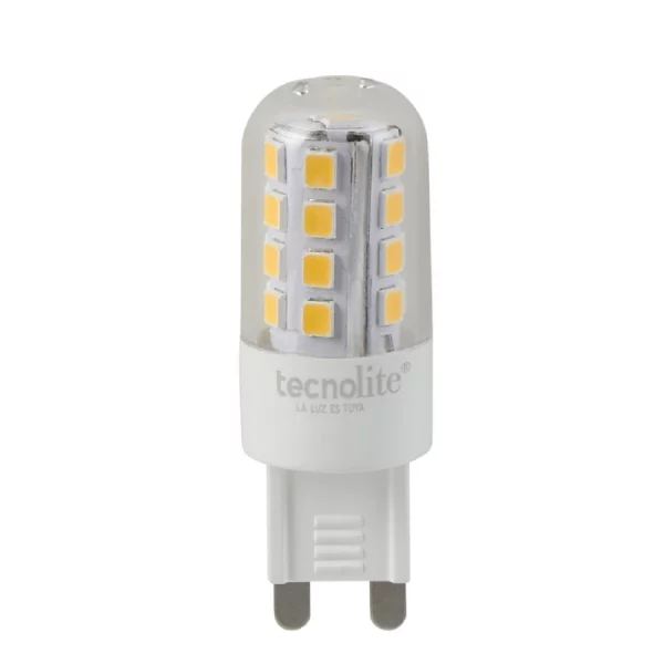 Foco LED-ampolleta atenuable 3W G9 Luz suave cálida-Tecnolite-241-3DG9LED30V300