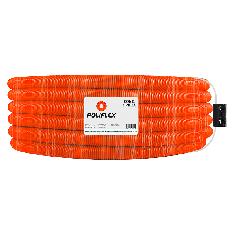 Poliducto 1" naranja, ligero (Rollo 50 m) | Poliflex
