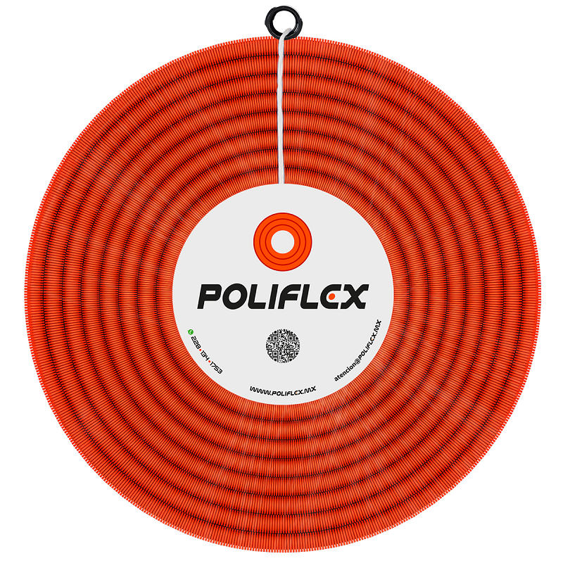 Poliducto 1/2" tradicional naranja, Guíado (Rollo 100 m) | Poliflex