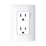 Placa armada con contacto dúplex 2P+T 15A 127V Blanco Marisio