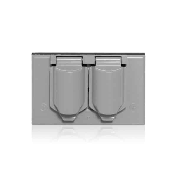 Placa-para-contacto-dúplex-intemperie-de-Aluminio-053-0WM1D-SGY