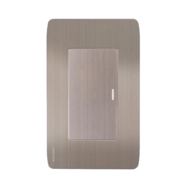 Placa armada con Interruptor Sencillo Acero Stalo & Kristalo Leviton