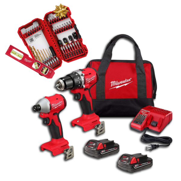 kit combo rotomartillo más set de accesorios milwaukee