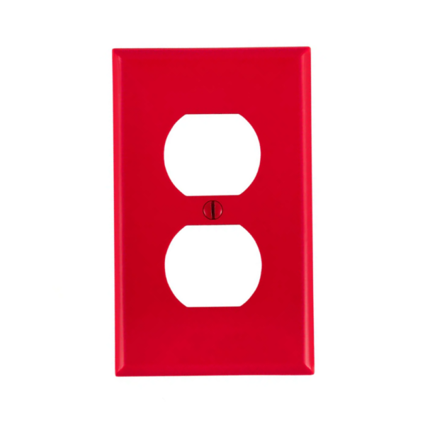 Placa de nylon para contacto dúplex Rojo Leviton